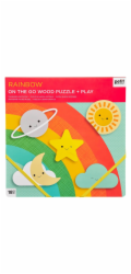 Petit Collage Robustní dřevěné puzzle Rainbow