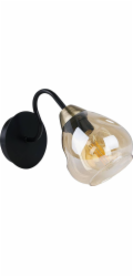 Candellux Nástěnná lampa Černo-zlatá nástěnná lampa z kouřového skla 1xE27 Unica 21-00866