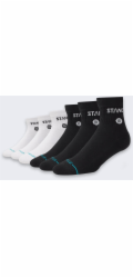 Stance Ponožky Origin Quarter Ponožky 6 párů BÍLO-ČERNÉ