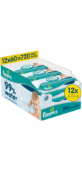 Pampers Vlhčené ubrousky Aqua 12x60 ks bez plastu