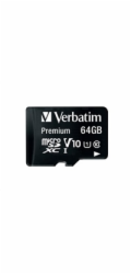 VERBATIM MicroSDXC karta 64GB Premium, U1 + adaptér