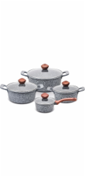 PROMIS Sada hrnců GRANITE, rendlík 16 cm, hrnce 20,24,28 hnědé rukojeti