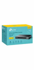 TP-Link LiteWave switch LS106LP (6x100Mb/s, 4xPoE, 41W, fanless)
