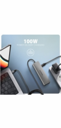 AXAGON HMC-5H, USB 5Gbps hub, 3x USB-A, HDMI 4k/30Hz, PD 100W, kabel USB-C 100cm