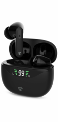 NEDIS bezdrátová sluchátka + mikrofon/ TWS/ BT/ výdrž 30 hod/ 100 dB/ ovládání dotykem/ nabíjecí pouzdro/ USB-C/ černé