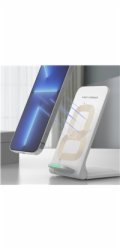 1stCOOL bezdrátová QI nabíječka H18, skládací stojánek, USB-C, bílá