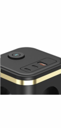 Viking síťový adaptér Y33, 3x 230 V, 1x USB-A, 2x USB-C, tlačítko ON/OFF, černá