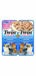 INABA CAT Twin tuňák s kuřecím a mušlemi v bujónu – pochoutka pro kočky – 2x40g
