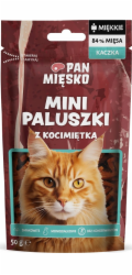 PAN MIĘSKO Mini duck sticks with catnip - pamlsek pro kočky - 50g