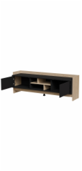 Cama RTV PORTO 2D skříň 150x38x50 dub/černá