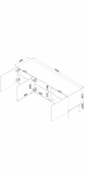 Cama RTV 3D skříň PALAZZO BIS 151x40x60 bílá matná