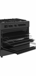 Ravanson Plynový a elektrický sporák KWGE-K90 Cheff Modern Black (černý)
