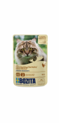 BOZITA Masové kousky v omáčce s kuřecím – vlhké krmivo pro kočku – 85g