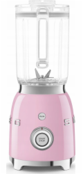 Smeg BLF03PKEU mixér, 800 W, 4 programy, funkce pulse, 18000 RPM, nerezové ostří, Ice crush, 50 s Style, růžový