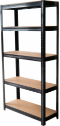 Regál Racks, kovový, MDF, 5 polic, 1800x900x400 mm, antracit