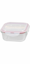 Dóza MagicHome, štvorcová, s vekom, 1200 ml, s príborom, Clip