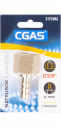 Nátrubok CGAS, na plyn, jednocestný, závit G G3/8  -LH, s maticou
