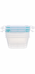 Dóza MagicHome Lunchbox set YH373, sada 3 ks, 600 ml, 135x135x75 mm, čtvercová, Clip