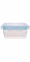 MagicHome Lunchbox, obdélníkový, Clip, sada 3 ks, 1350 ml, 15,5x21,5x7,5 cm
