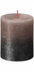 Sviečka Bolsius Rustic, valcová, Vianoce, Sunset Creamy Caramel+ Anthracite, 80/68 mm