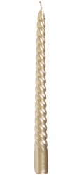 MagicHome Vánoční svíčka, 25 cm, bal. 2 ks, šampaňské, spirála, točená