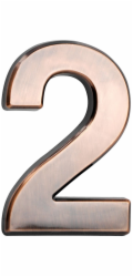 MagicHome "2" domovní číslo, s lepicí páskou, bronz, se štítkem, 70x100 mm, ABS