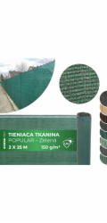 Stínicí tkanina POPULAR.NET 2x25 m, HDPE, UV, 150 g/m2, 90% zelená
