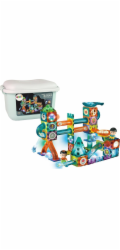 LeanToys Svítící skluzavka na kuličky Magnetické bloky v krabičce 150 dílků LEAN Toys
