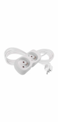 Emos prodlužovací kabel 2 m / 2 zásuvka / bílý / PVC / 1 mm2