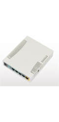 MikroTik RouterBOARD RB951Ui-2HnD, 600MHz CPU, 128MB RAM, 5x LAN, integr. 2.4GHz Wi-Fi, vč. L4 licence