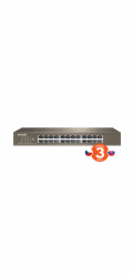 Tenda TEG1024D 24x Gigabit Switch, Fanless-bez ventilátorů, Rackmount, ochrana proti přepětí