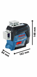 Čárový laser Bosch GLL 3-80 C Professional, L-BOXX, křížový čárový laser