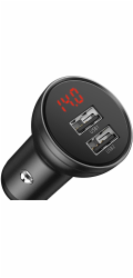 Baseus CCBX-0G Nabíječka do Auta s Displejem 24W 2x USB Grey