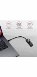 AXAGON HUE-M1C, 4x USB 3.2 Gen 1 MINI hub, kovový, kabel USB-C 20cm