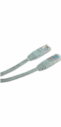 Patchcord s logem, UTP, Cat.5e, RJ45 M/2m, nestíněný, šedý
