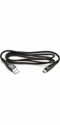 USB kabel Logo USB kabel (2.0), USB A M- USB CM, 2m, 480Mbps, 5V / 3A, černý, Logo, krabice, nylonové opletení, hliníkový kryt konektoru