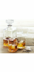 Whiskey set karafa + sklenice sada 5 ks křišťálové sklo, 0,9L KO-CD1003190