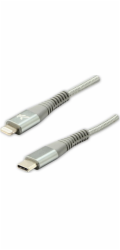 Logo USB USB-C - Lightning kabel 2 m stříbrný