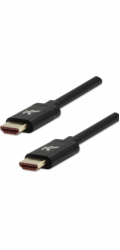 Video kabel HDMI M - HDMI M, HDMI 2.1 - Ultra High Speed, 2m, pozlacené konektory, hliníkový kryt, černý, Logo 8K@60Hz, 48Gb/s