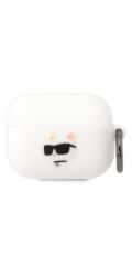 Karl Lagerfeld Pouzdro Karl Lagerfeld KLAPRUNCHH kryt Apple AirPods Pro bílá/bílá Silikonová hlava Choupette 3D