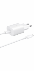 Samsung síťová nabíječka EP-TA800EWE + kabe EP-DA705BWE USB-C, 25W, bílá, (bulk)