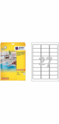 Avery Zweckform Etikety 63,5 mm x 29,6 mm, A4, bílé, 27 etiket, odnímatelné, balení po 25 kusech, L4737REV-25, pro laserové tiskárny - L4737REV-25