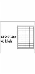 Logo etikety červené  48.5mm x 25.4mm  b