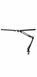 Platinet STOLNÍ KRESLÍCÍ LAMPA 20W, 2 ŽÁROVKY, 160 LED, KLIP, ČERNÁ [46005]