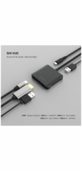 FIXED HUB Quadri, 5-portový hliníkový USB-C, 140W, PD 3.1, vesmírne čierna