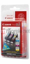 Canon Sada inkoustů CLI-521CMY (azurová, purpurová, žlutá)