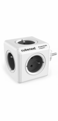 Cubenest Powercube Original,  5× zásuvka, bílá/šedá, dětská pojistka, uzemnění, max. 16A/250V~3680W/50-60Hz