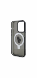 Karl Lagerfeld Ringstand Karl and Choupette MagSafe kryt iPhone 15 Pro Max čierny