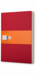 Moleskine Sada 3 zápisníků Cahier, XL, 19x25cm, linkované, 120 stran, brusinkově červená