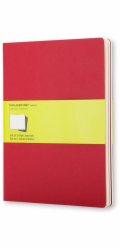 Moleskine Sada 3 zápisníků Cahier, XL, 19x25cm, bez potisku, 120 stran, brusinkově červená